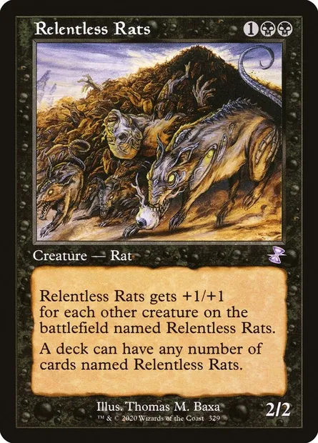 Relentless Rats, Magic card TSR 329 — Time Spiral Remastered set