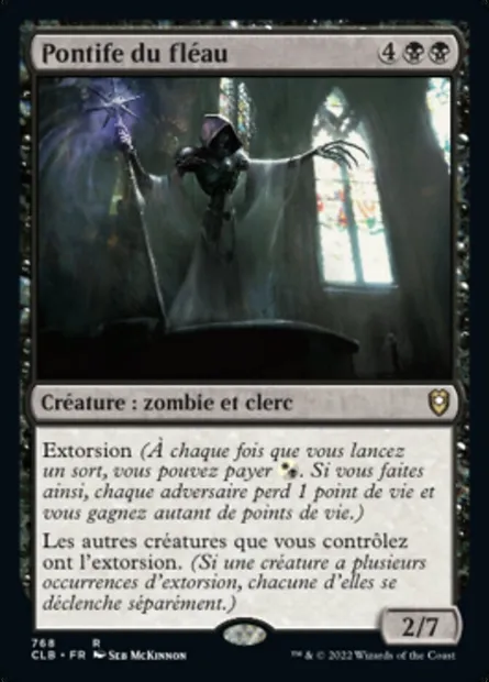 Pontife du fléau, carte Magic CLB 768 — extension Commander Légendes : la bataille de la Porte de Baldur