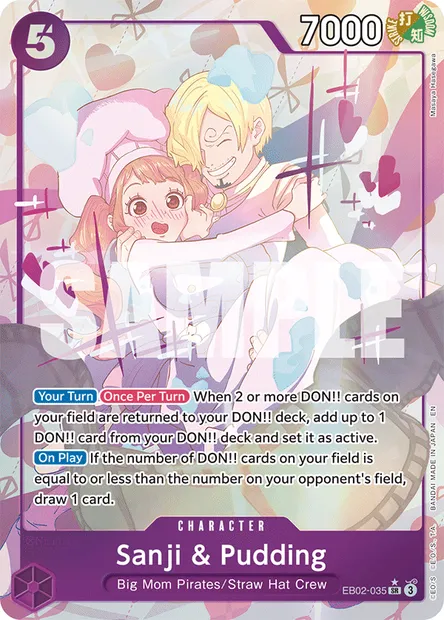Sanji & Pudding, One Piece card EB02-035 — Anime 25th Collection set