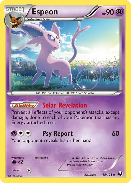 Espeon, Pokémon card DEX 48 — Dark Explorers set