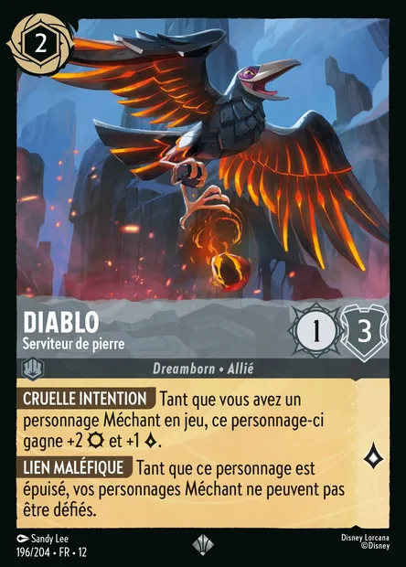 Diablo - Serviteur de pierre, carte Disney Lorcana CH12-196 — extension Contrées Inconnues