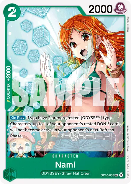 Nami, One Piece card OP10-033 — ROYAL BLOOD set