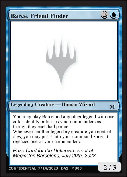 Barce, Friend Finder, carte Magic UNK MU03 — extension Unknown Event