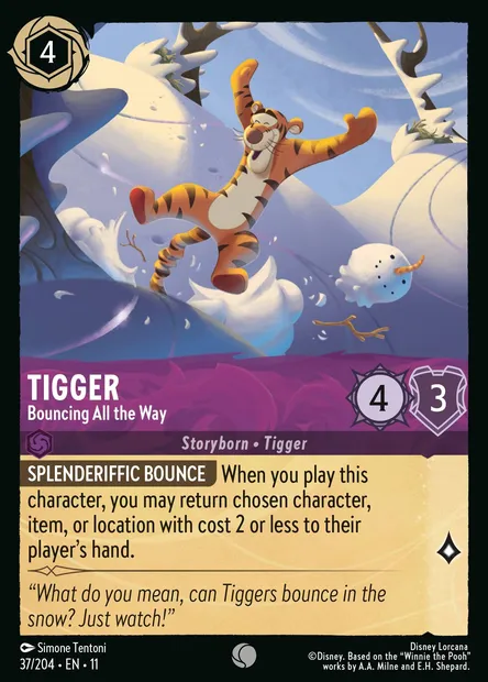 Tigger - Bouncing All the Way, Disney Lorcana card CH11-037 — Winterspell set
