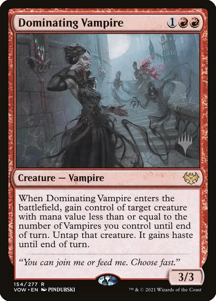 Dominating Vampire, Magic card PVOW 154p — Innistrad: Crimson Vow Promos set