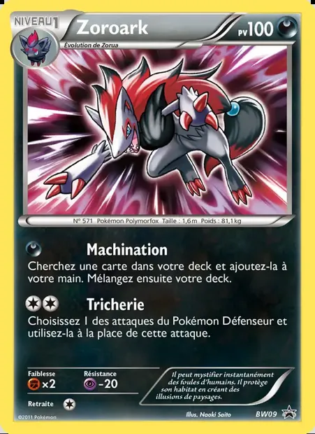 Zoroark, carte Pokémon BW 09 — extension Promo BW