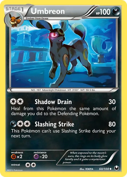 Umbreon, Pokémon card DEX 60 — Dark Explorers set