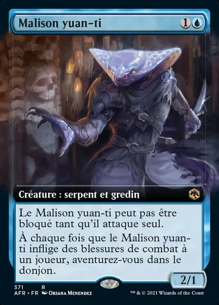Malison yuan-ti, carte Magic AFR 371 — extension Forgotten Realms: Aventures dans les Royaumes Oubliés