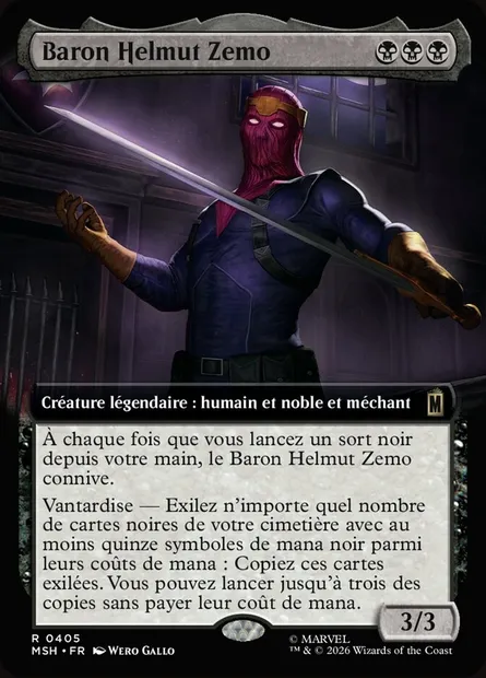 Baron Helmut Zemo, carte Magic MSH 405 — extension Marvel Super Heroes
