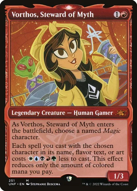 Vorthos, Steward of Myth, carte Magic UNF 251 — extension Unfinity