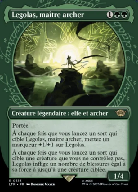 Legolas, maître archer, carte Magic LTR 313 — extension Le Seigneur des Anneaux : chroniques de la Terre du Milieu