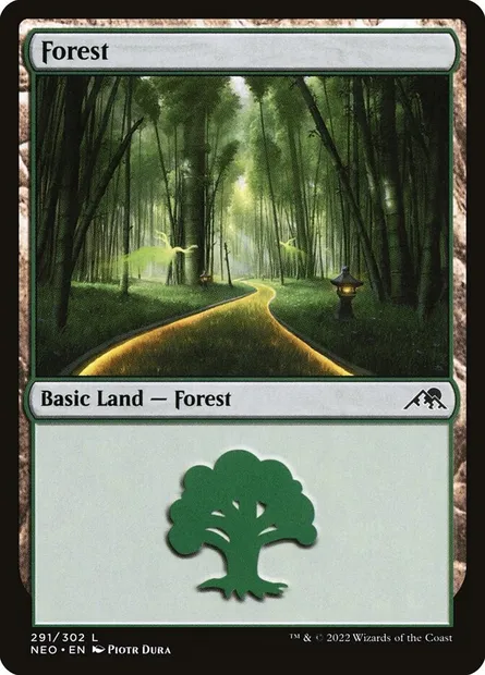 Forest, Magic card NEO 291 — Kamigawa: Neon Dynasty set