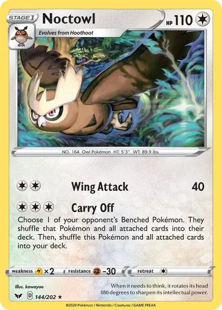 Noctowl, Pokémon card SSH 144 — Sword & Shield set
