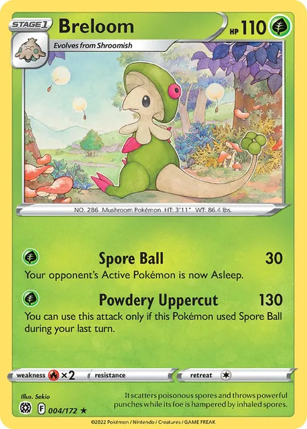 Breloom, Pokémon card BRS 004 — Brilliant Stars set