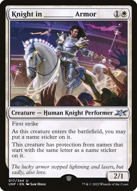 Knight in _____ Armor, carte Magic UNF 17 — extension Unfinity