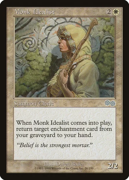 Monk Idealist, Magic card USG 20 — Urza's Saga set
