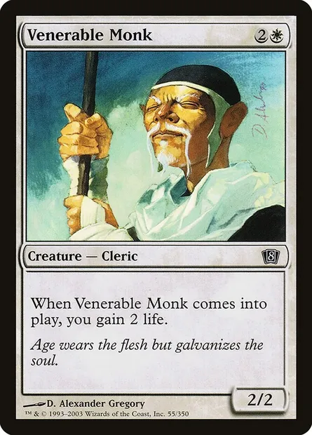 Venerable Monk, Magic card 8ED 55★ — Eighth Edition set