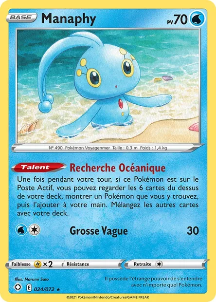 Manaphy, carte Pokémon SHF 24 — extension Destinées Radieuses