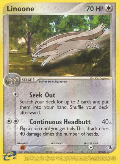 Linoone, Pokémon card RS 38 — Ruby & Sapphire set