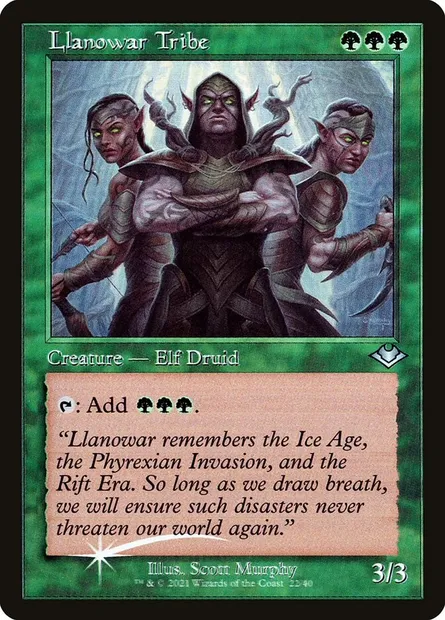 Llanowar Tribe, Magic card H1R 22 — Modern Horizons 1 Timeshifts set