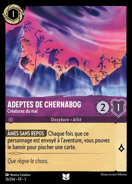 Adeptes de Chernabog - Créatures du mal, carte Disney Lorcana CH3-036 — extension Les Terres d'Encres