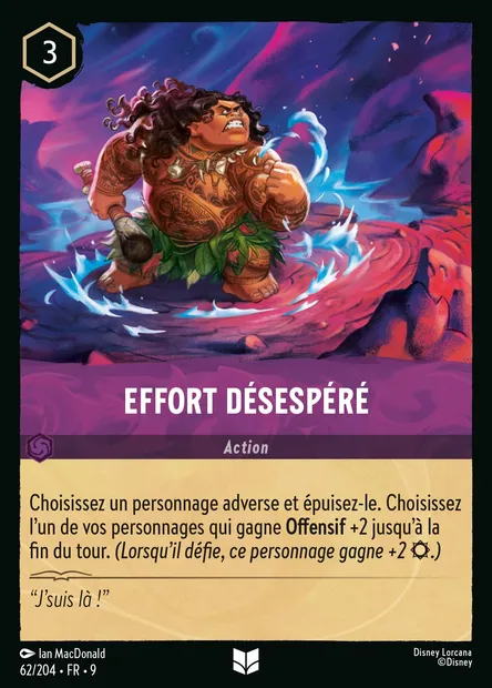 Effort désespéré, carte Disney Lorcana CH9-062 — extension Fabuleux