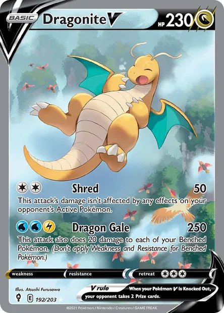 Dragonite V, Pokémon card EVS 192 — Evolving Skies set
