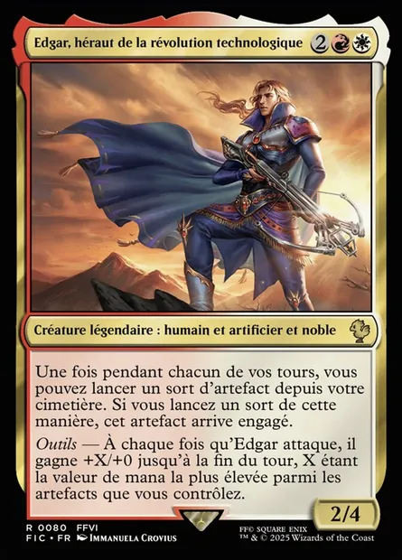 Edgar, héraut de la révolution technologique, carte Magic FIC 80 — extension Final Fantasy Commander