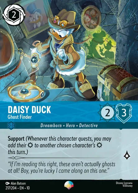 Daisy Duck - Ghost Finder, Disney Lorcana card CH10-217 — Whispers in the Well set