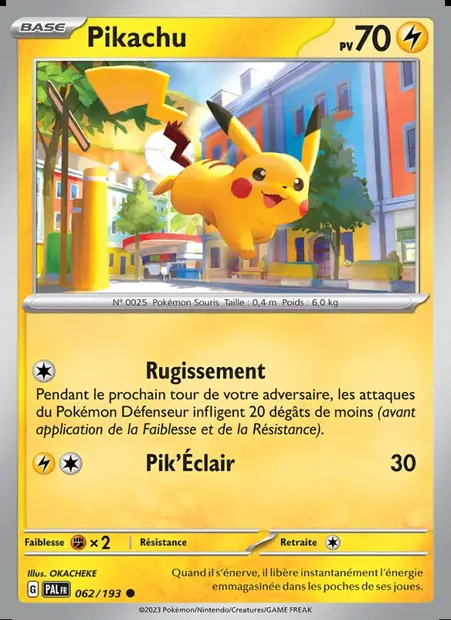 Pikachu, carte Pokémon PAL 062 — extension Évolutions à Paldea