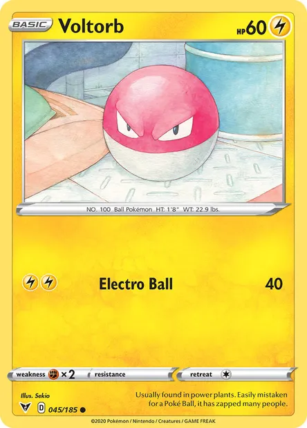 Voltorb, Pokémon card VIV 45 — Vivid Voltage set