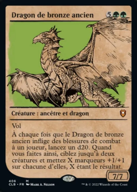 Dragon de bronze ancien, carte Magic CLB 406 — extension Commander Légendes : la bataille de la Porte de Baldur