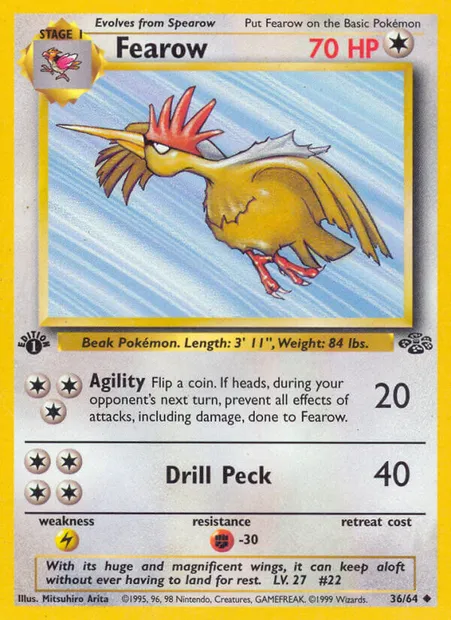 Fearow, Pokémon card JU 36 — Jungle set
