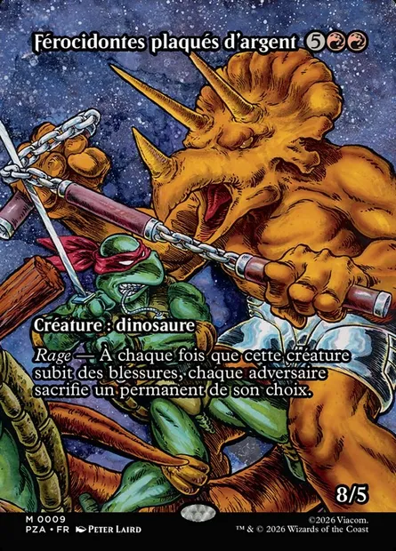 Férocidontes plaqués d'argent, carte Magic PZA 9 — extension Teenage Mutant Ninja Turtles Source Material