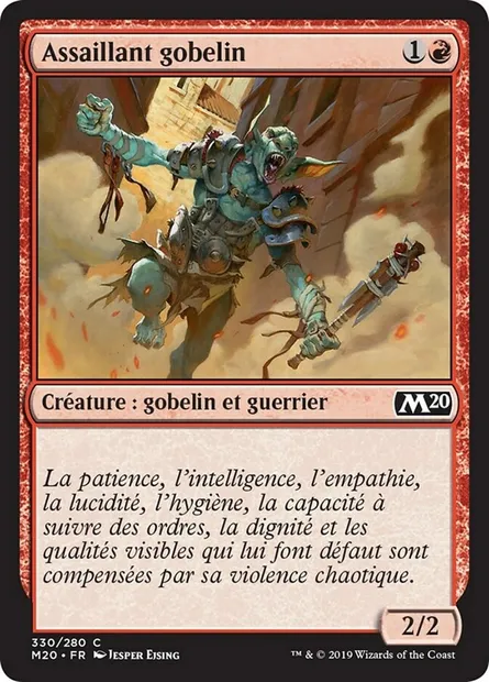 Assaillant gobelin, carte Magic M20 330 — extension Core Set 2020