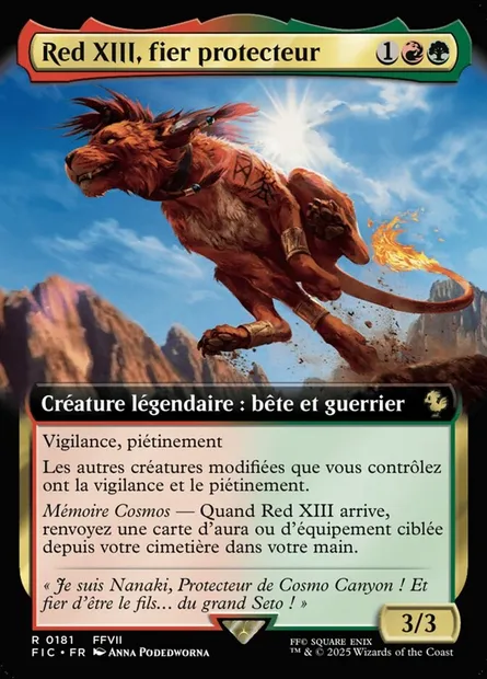 Red XIII, fier guerrier, carte Magic FIC 181 — extension Final Fantasy Commander