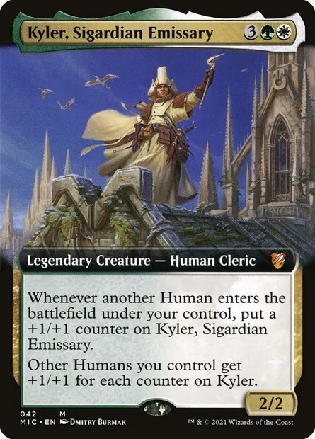 Kyler, Sigardian Emissary, Magic card MIC 42 — Midnight Hunt Commander set