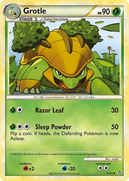 Grotle, Pokémon card UL 31 — Unleashed set