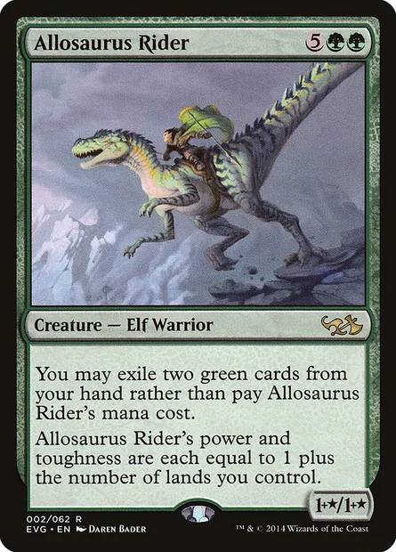 Allosaurus Rider, Magic card EVG 2 — Duel Decks Anthology: Elves vs. Goblins set