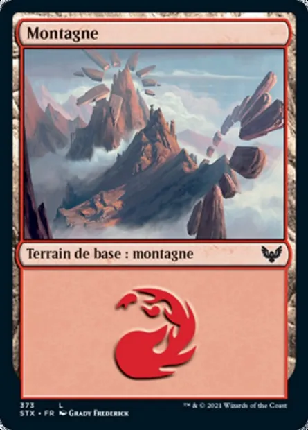 Montagne, carte Magic STX 373 — extension Strixhaven: l'Académie des Mages