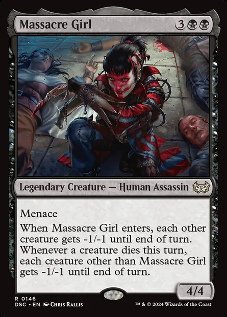 Massacre Girl, Magic card DSC 146 — Duskmourn: House of Horror Commander set