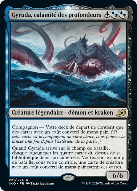Gyruda, calamité des profondeurs, carte Magic IKO 221 — extension Ikoria: Lair of Behemoths