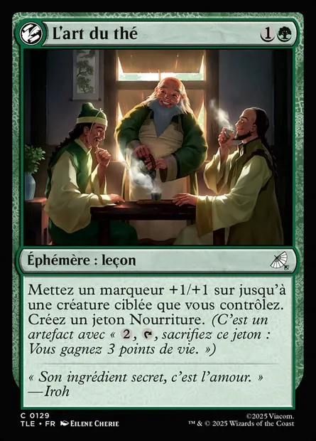 L'art du thé, carte Magic TLE 129 — extension Avatar: The Last Airbender Eternal