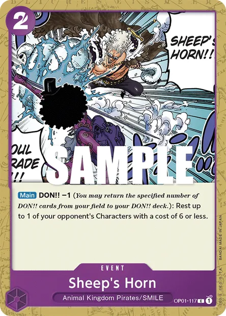 Sheep's Horn, carte One Piece OP01-117 — extension ROMANCE DAWN