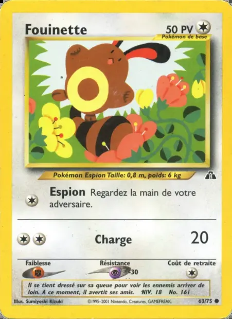 Fouinette, carte Pokémon ND 63 — extension Neo Discovery