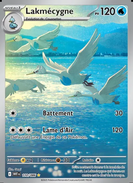 Lakmécygne, carte Pokémon WHT 110 — extension Flamme Blanche