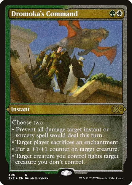 Dromoka's Command, Magic card 2X2 490 — Double Masters 2022 set