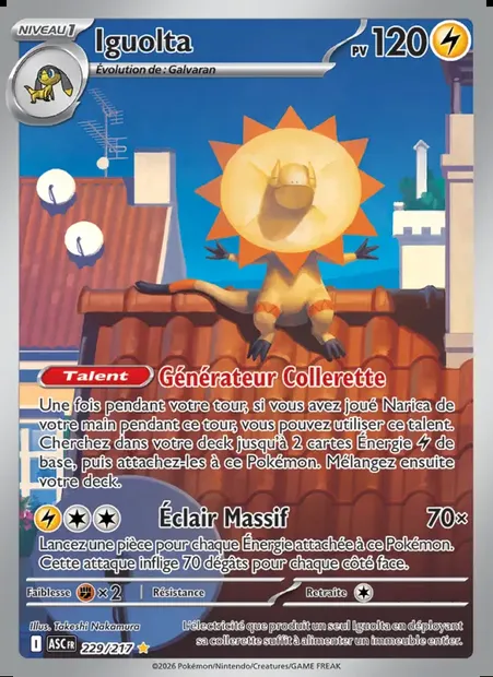 Iguolta, carte Pokémon ASC 229 — extension Héros Transcendants