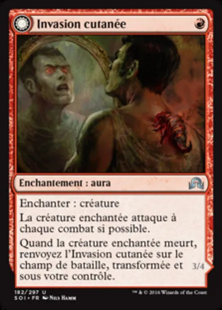 Invasion cutanée // Délesteur de peau, carte Magic SOI 182 — extension Ténèbres sur Innistrad