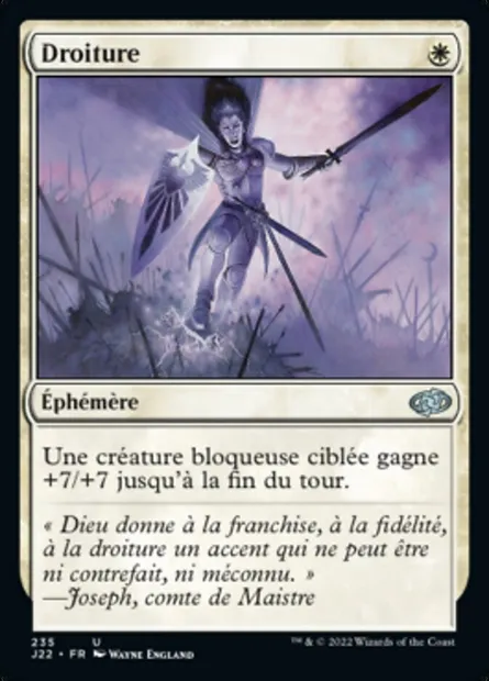 Droiture, carte Magic J22 235 — extension Jumpstart 2022